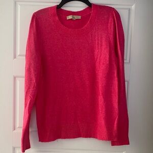 LOFT Bold Pink Crew Neck Sweater